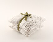 Organic Lavender Sachet with Upcycled White Lace Vintage Fabric