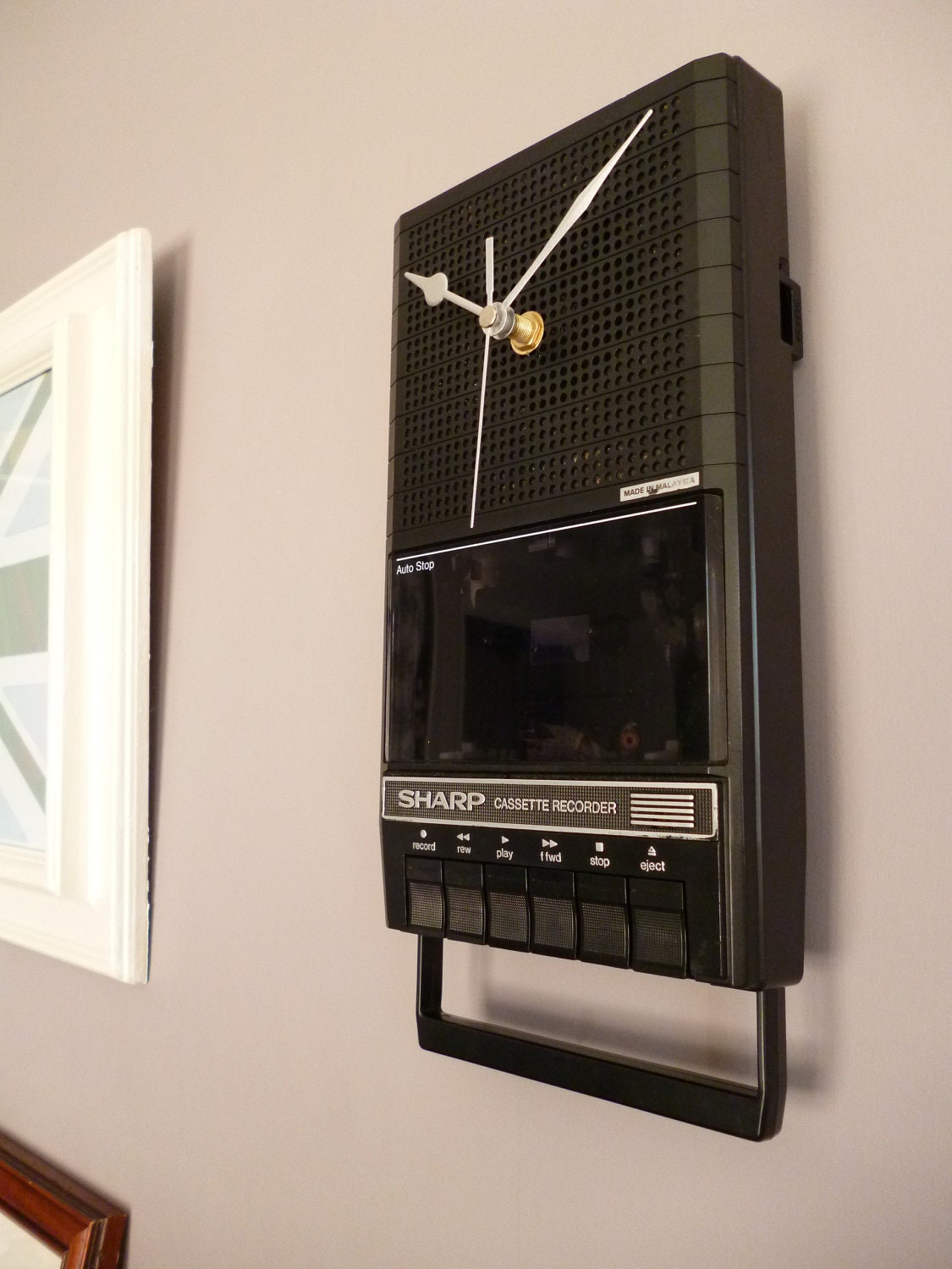 Vintage Cassette Player Wall Clock Unique 1980s Recycled Tape Payer Clock Geek Chic