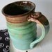 Handmade Mug, Pottery Coffee Mug in Green and Brown by RiverStone Pottery