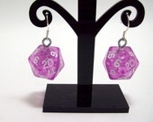 D20 earrings, Dungeons and dragons, dice earrings, geek jewelry