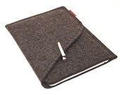 iPad Mini Wool Felt Sleeve/Case Double Pocket in Anthracite