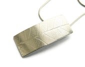 Silver leaf pendant ,hallmarked, silver snake chain, satin finish or oxidized