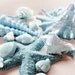 SOAP, Teal and White Opalescence Beach Shells Gift Set Scented in Coconut, Vegetable Based