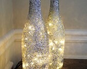 1 Glitter Lighted Wine Bottle, Wine Bottle Lamp, Bar Light