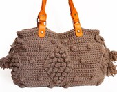 Brown Shoulder Bag with Double Handles and a Long Strap