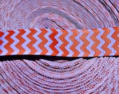 Red & purple chevron striped 7/8" grosgrain ribbon Valentines day Il_170x135