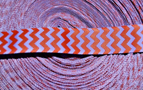 Red & purple chevron striped 7/8" grosgrain ribbon Valentines day Il_570xn