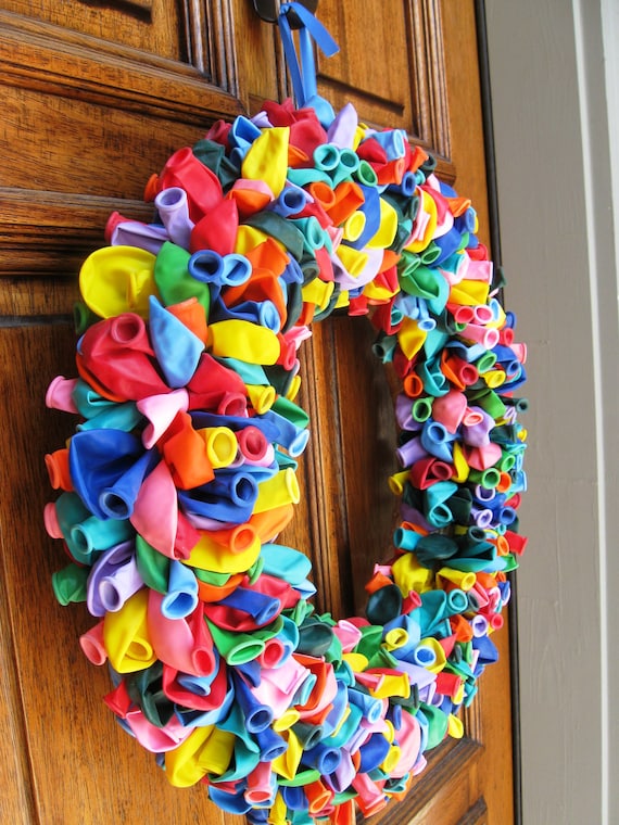 Rainbow Birthday Balloon Wreath