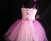 Custom order Rapunzel inspired Halter top Tutu Dress with crown and wand will fit infant to 6 Toddler