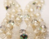 Vintage Pearl and Carnival Glass Necklace 1950s