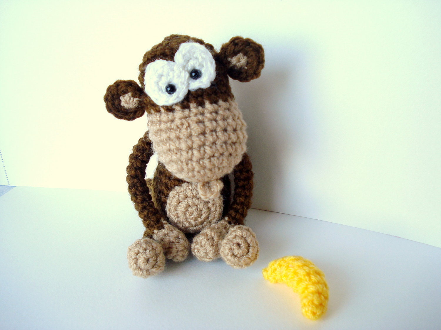 Pattern, Amigurumi Pattern, Amigurumi Monkey Pattern, Crocheted Monkey Pattern with Banana, Tutorial