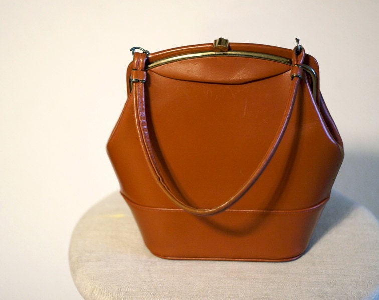 Vintage 1950s Brown Purse Handbag