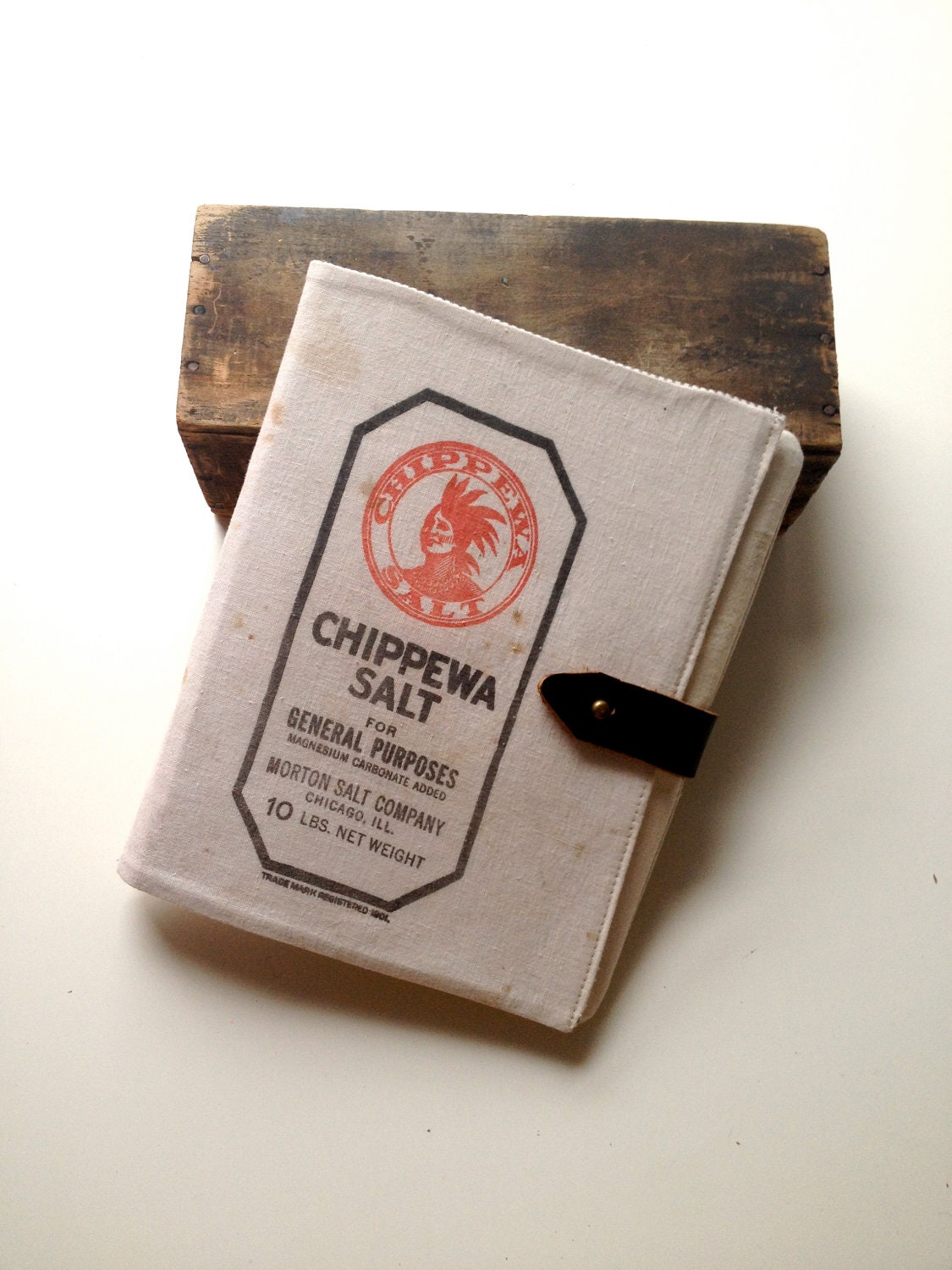 iPad cover - Vintage Salt Sack with Leather