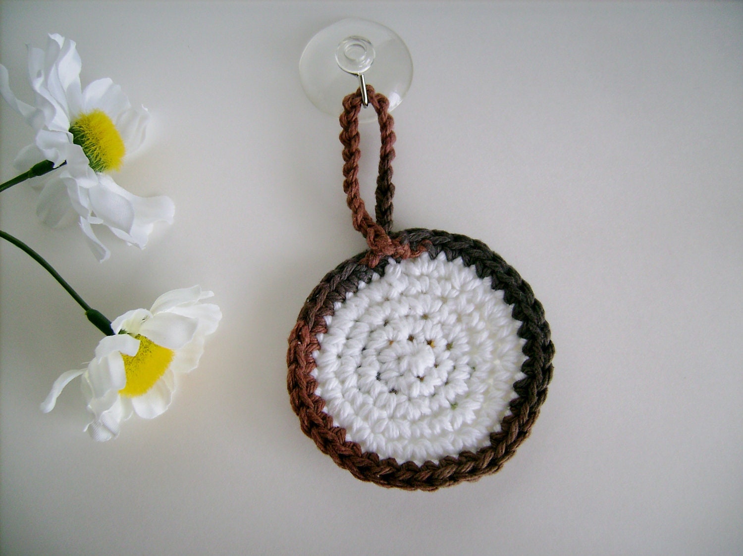 Dishwasher Clean Dirty Sign with Suction Hook, Crocheted