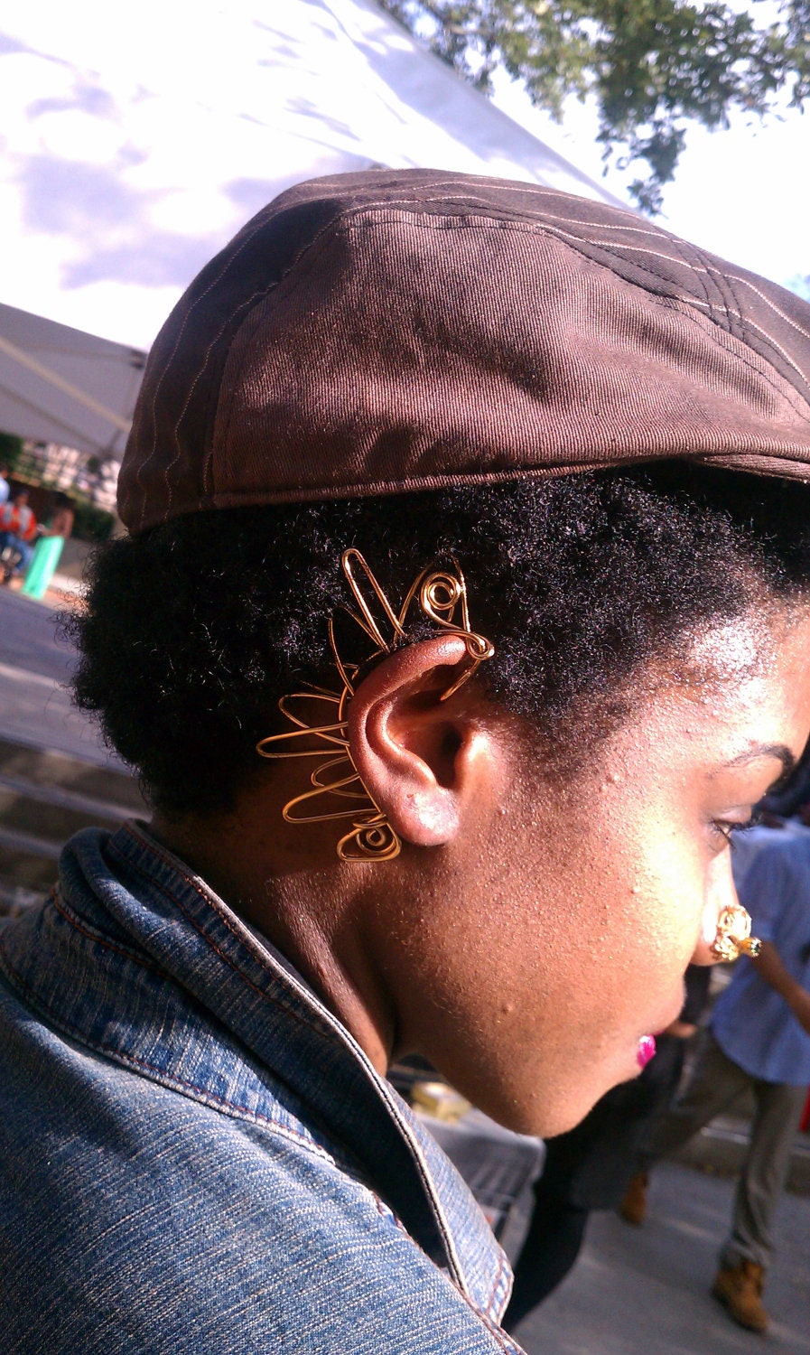 Gold Tone Sunburst Ear Cuff