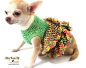 Dog Dress Handmade Dogs Clothes Crochet Ruffle Tutu Skirt Cute D890 - Free Shipping