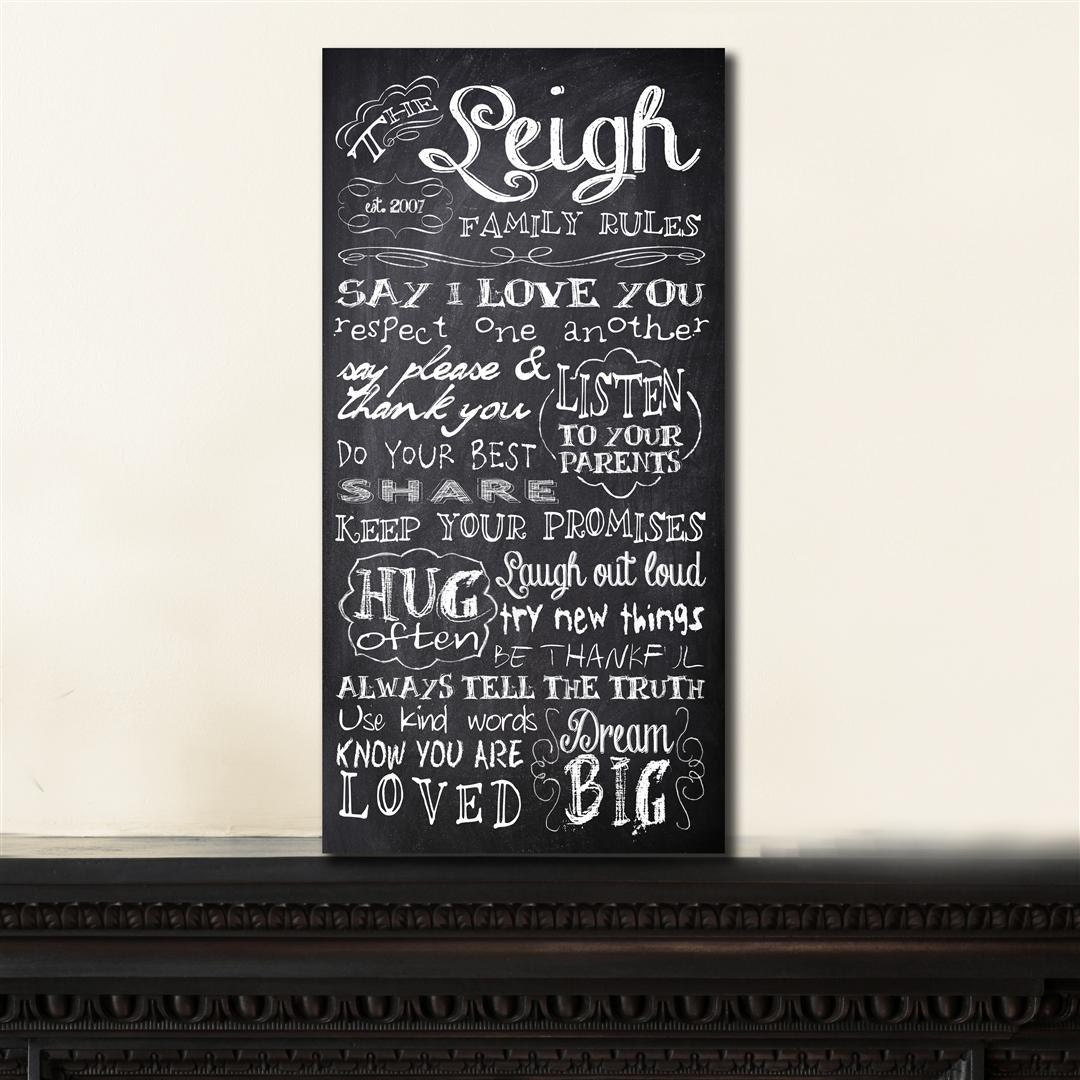 Personalized Family Rules - Custom Chalkboard - Subway Sign Art Print  - Mother's Day Gift
