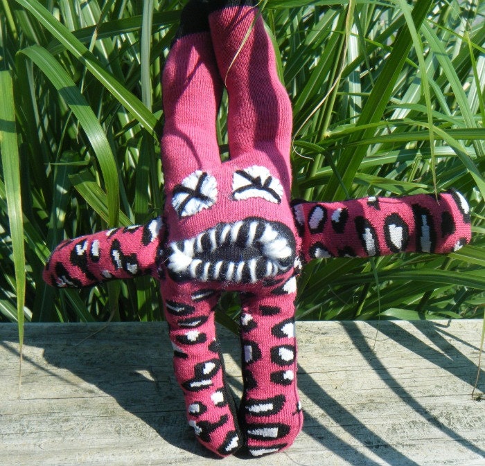 New Handmade Evil Ugly Sock Critter Rabbit. Not your average sock monkey. ON SALE WAS 20.00