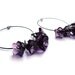 Earrings - purple hoop loop - violet, plum, amethyst jewelry - Fall circle gift - grey, gray