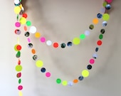 Neon Rocket to the Moon, Long Paper Garland, party decoration, Trim your Tree