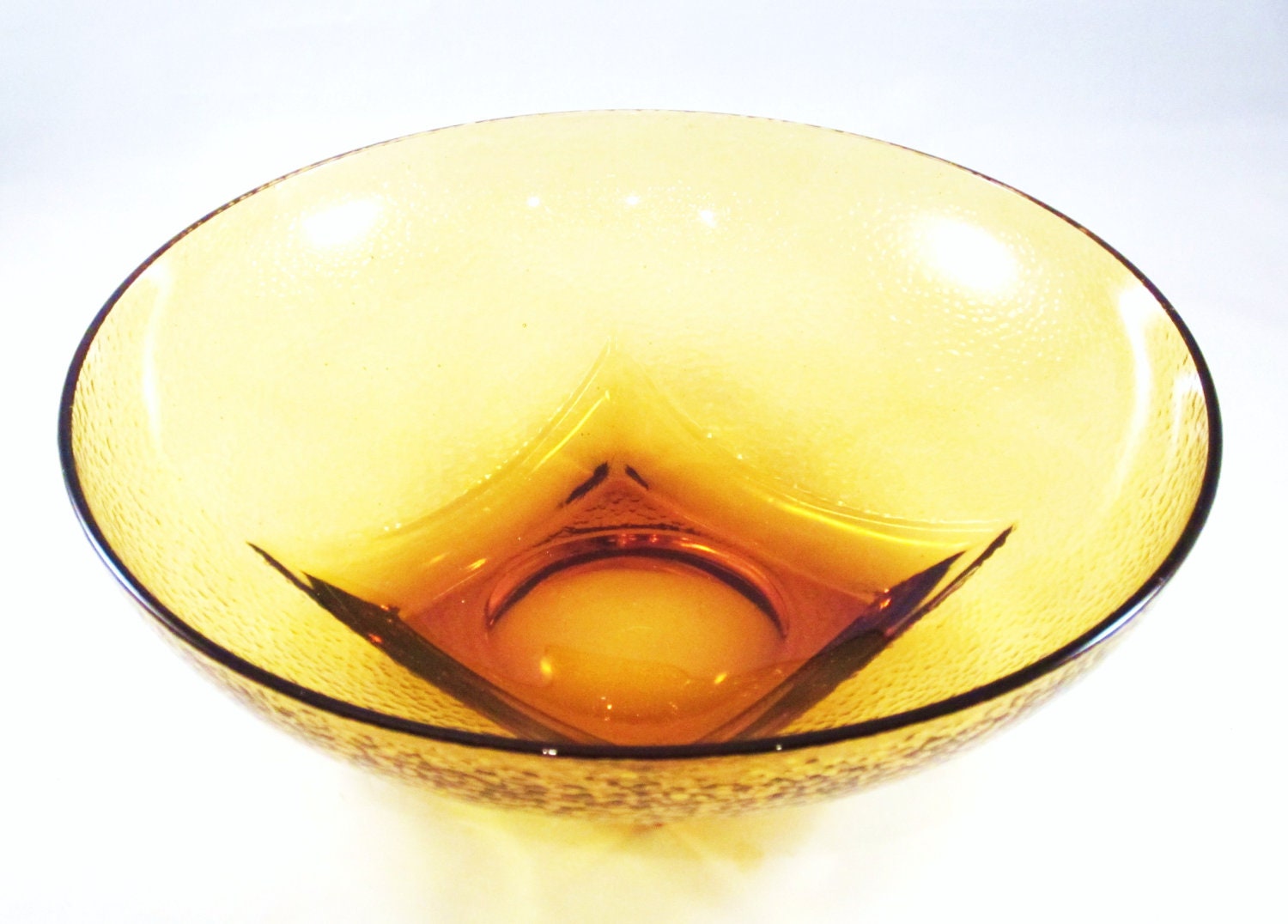 Mid Century Modern Glass Fruit Serving Bowl SPACE AGE Hazel Atlas