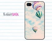 iPhone 5 Case, iPhone 4 case, iPhone 4s Cover , Hard Plastic iphone 5 Cover, cases - Retro Hot Air Balloon