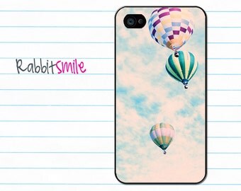 iPhone 5 Case, iPhone 4 case, iPhone 4s Cover , Hard Plastic iphone 5 Cover, cases - Retro Hot Air Balloon