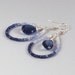 Shaded Sapphire and  Blue Quartz Earrings, September Birthstone Earrings, Sapphire Teardrop Earrings