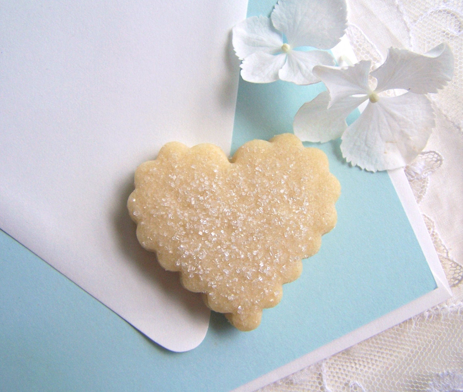 Wedding Favors - Shortbread Cookie Hearts - 100 White Boxes - ButterBlossoms