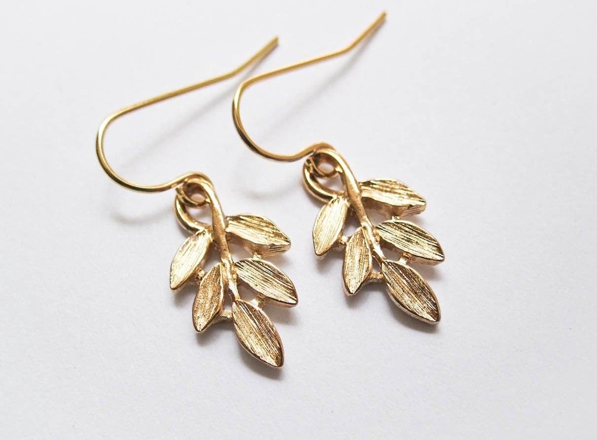 Leaf Earrings on Leaf Earrings   Grecian Earrings   Golden Leaf   Laurel Leaf   Grecian