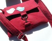 iPad Mini, 1,2 and 3 sleeve-iPad cover-iPad case-Passion Red Linen accented with birds