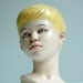 creepy plaster heads boy girl children oddity bust figurine hand painted home decor 8" tall