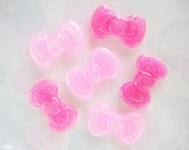 6pcs - Glitter Kitty Bow Decoden Cabochon (28x17mm) BW10005