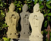 STANDING BUDDHA STATUE Solid Stone Outdoor Garden Art (a/v)