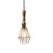 Vintage Farmhouse Wood Handle Economy Caged Trouble Light Pendant ( Brown / Antique Brass )