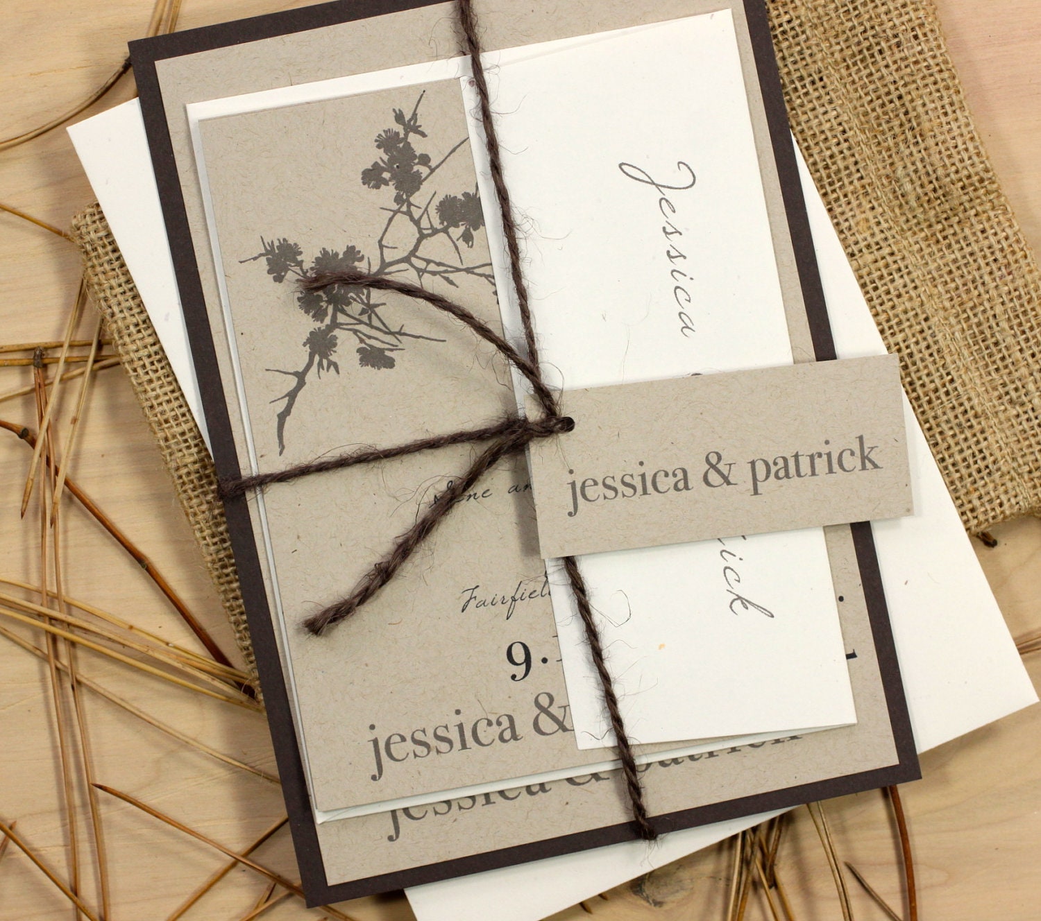 Ivory Romance - Rustic & Chic Wedding Envelope or Boxed Invitations - Purchase to Start the Ordering Process
