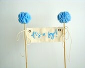 Pom Pom Cake Topper- personalized banner with your message