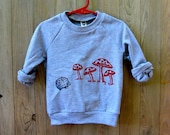 Hedgehog in the Woods Sweatshirt for Kids, Hedgehog Sweater, Mushroom Sweater, 2T- 12Yrs
