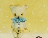 kids alphabet art for nursery. sweet whimsical illustration for children. Original teddy bear painting on canvas by inAmeliart