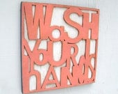 Wash Your Hands Boys or Girls Bathroom Kitchen Decor Playroom Sign Kids Nursery