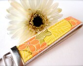 Beautiful Key Fob/Wristlet Amy Butler Midwest Modern Nouveau Trees in Orange