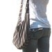 Hobo Bag. Modern Fashion. OOAK Slouch Bag Sling Purse. Brown and white stripes. geometric lines mens polo shirt OOAK purse fall autumn