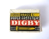 Vintage Brass Paper Fasteners Made in England