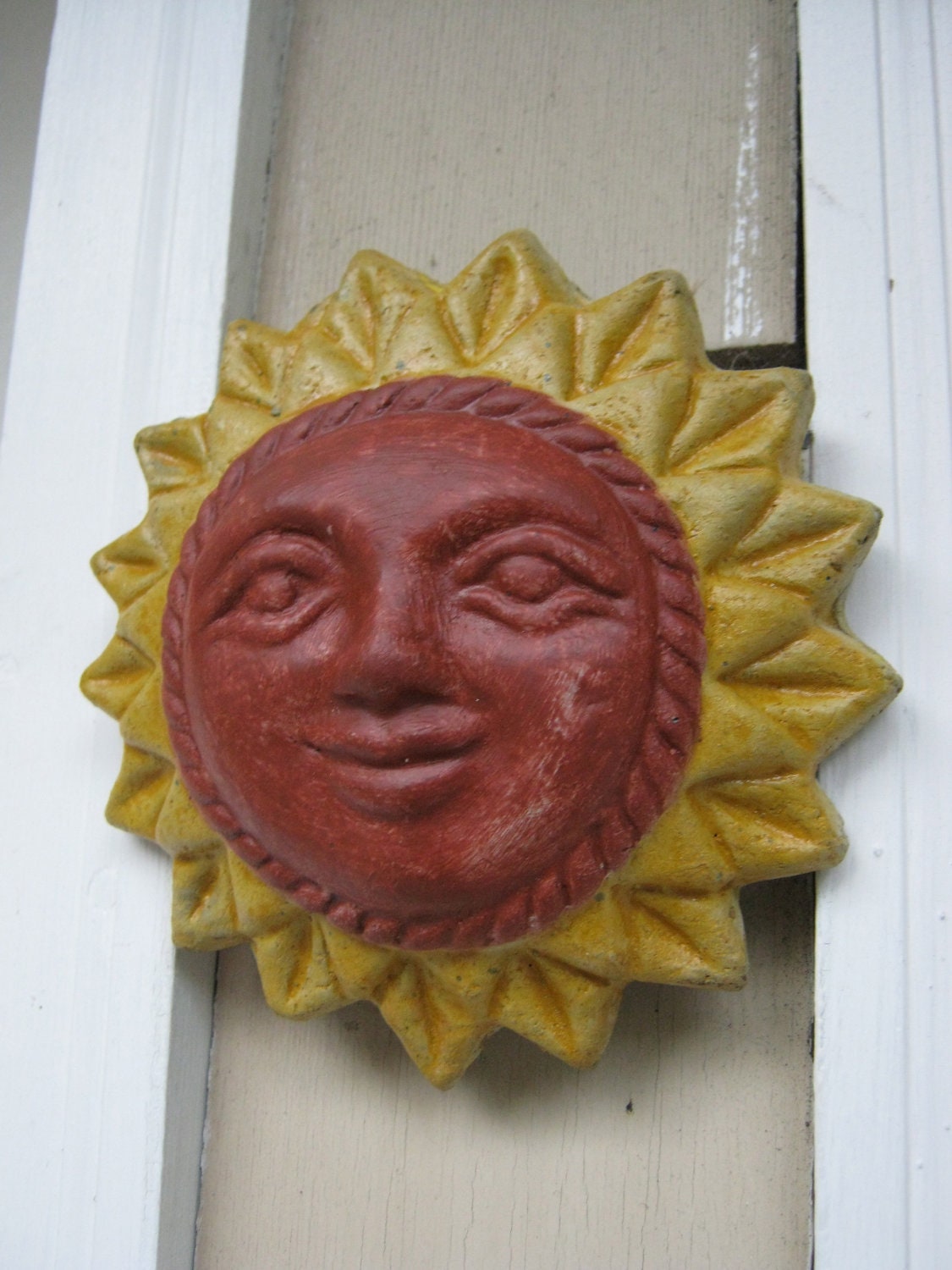 Sun Face, Wiccan Sun, Hanging Statue, Garden Sun.