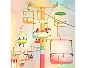 Carnival Photo. Dreamy. Colorful. whimsical. Happy. Pink. yellow. blue. purple. happy. girly. nursery art. bokeh. Santa Cruz beach boardwalk