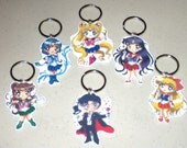 Set of Inner Sailor Senshi and Tuxedo Mask Keychains - Sailor Moon