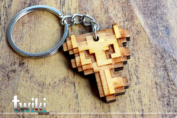 Laser cut and engraved Zelda Master Key wood keyring
