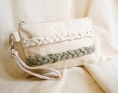 Eco Friendly Cotton and Linen Plaited Zipper Pouch Clutch