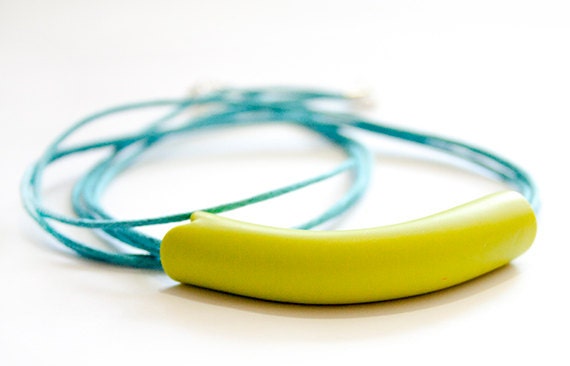 NEON colors Minimalistic necklace Gift under 20 Wasabi green and blue Neon colorful Israel jewelry free shipping