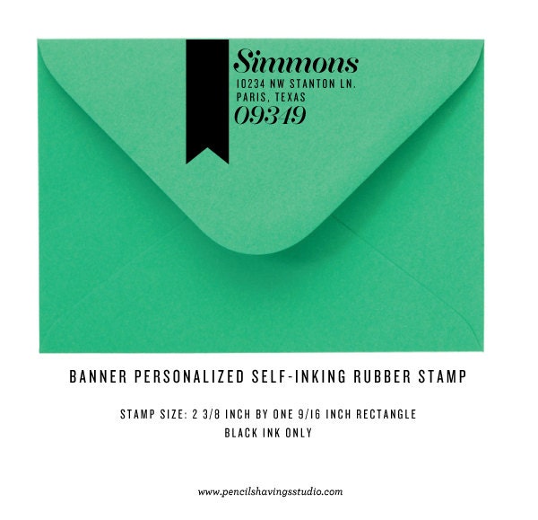 Personalized Address Stamp - Banner Design - Self Inking